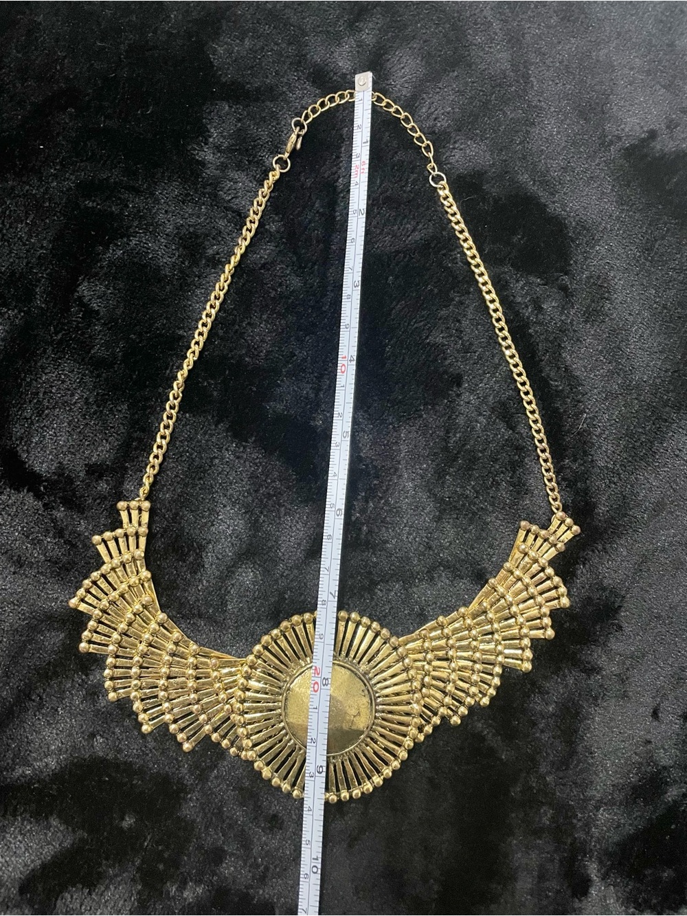 Gold Statement Bib Necklace - Gold Women Jewelry - Picture 2 of 4